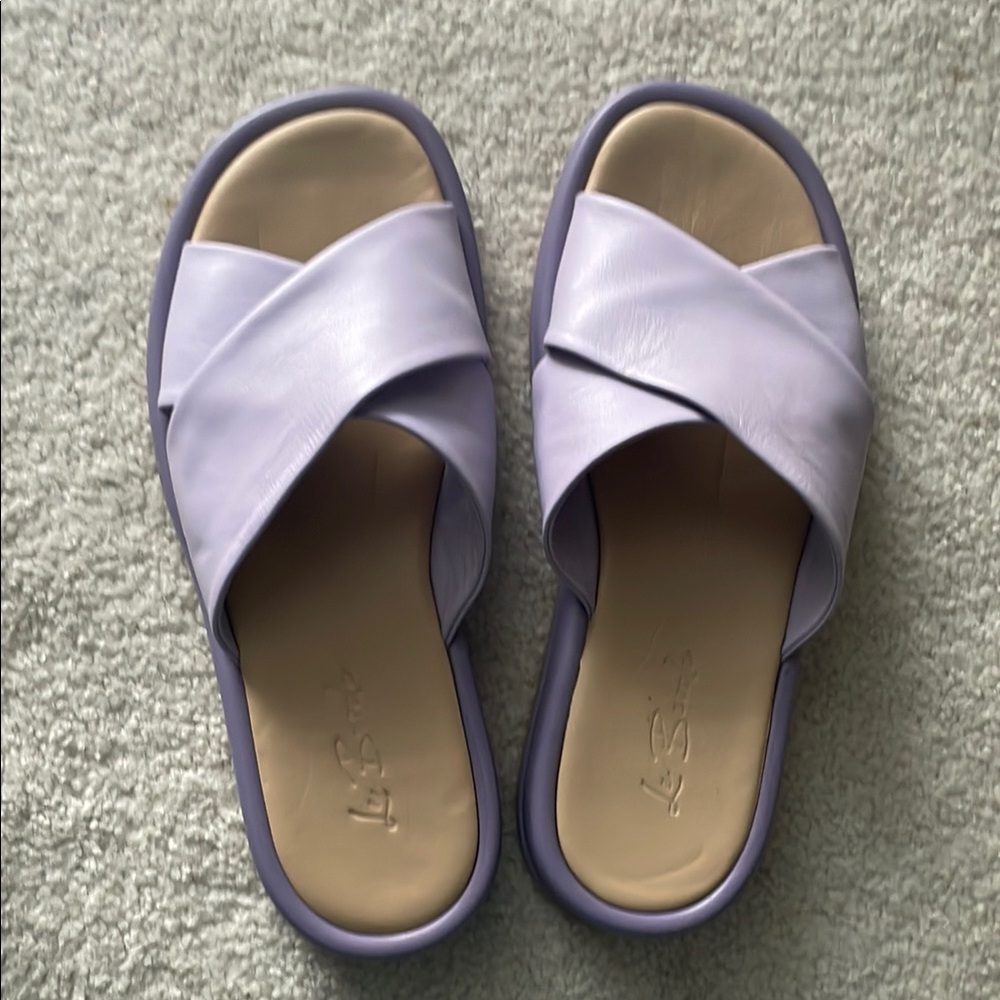 Purple Slippers with Cross-Strap Design and Comfortable Footbed
